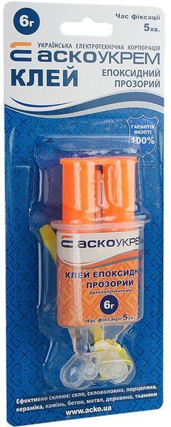 Універсальний Епоксидний клей (шприц) 1шт - 6г A.HE-1-6 фото