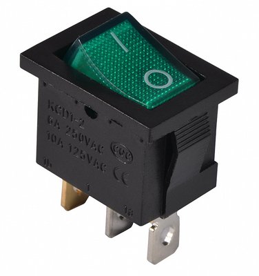 KCD1-2-101N GR/B 220V Переключатель 1 клав. зеленый с подсветкой A0140040054 фото