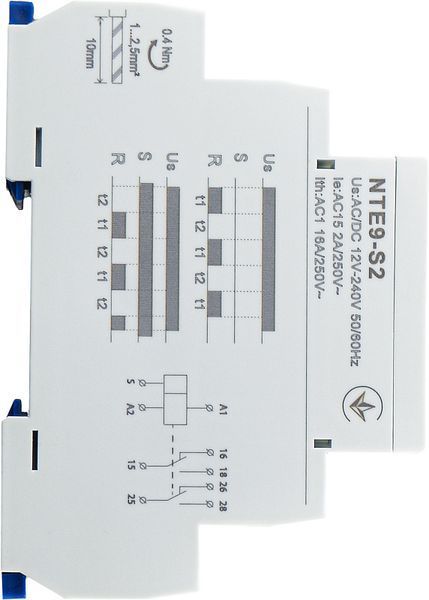 Реле часу асиметричного циклу NTE9-S2 AC/DC 12-240V A0010240008 фото