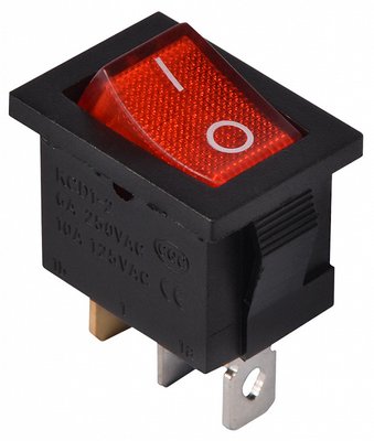 KCD1-2-101N R/B 220V Переключатель 1 клав. красный с подсветкой A0140040053 фото