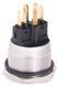 TYJ 22-271 Кнопка металлическая плоская с подсветкой, 1NO+1NC, зеленая 220V A0140010132 фото 3
