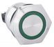 TYJ 22-271 Кнопка металлическая плоская с подсветкой, 1NO+1NC, зеленая 220V A0140010132 фото 1