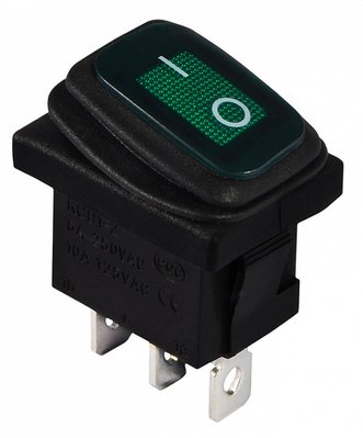KCD1-2-101NW GR/B 220V Переключатель 1 клав. влагоза. зеленый с подсветкой A0140040059 фото