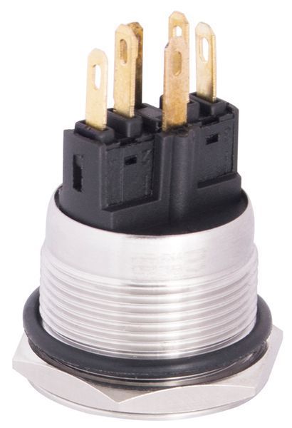 TYJ 22-271 Кнопка металлическая плоская с подсветкой, 1NO+1NC, красная 220V A0140010133 фото