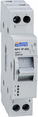 Ручной переключатель ввода (І-0-ІІ) RPV 1P 40A АСКО A0010220003 фото