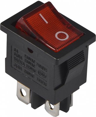 KCD1-4-201N R/B 220V Переключатель 1 клав. красный с подсветкой A0140040062 фото