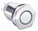 TYJ 16-261 Кнопка металлическая плоская с подсветкой, 1NO+1NC, зеленая 220V A0140010093 фото 1