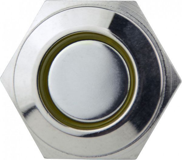 TYJ 16-261 Кнопка металлическая плоская с подсветкой, 1NO+1NC, желтая 220V A0140010094 фото