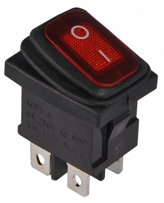 KCD1-4-201NW R/B 220V Переключатель 1 клав. влагозащ. красный с подсветкой A0140040064 фото