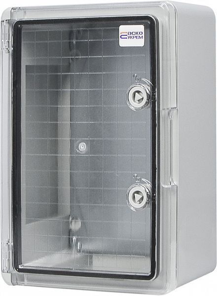 25*35*15 Корпус з АБС-пластику, ударостійкий, з монтажною панеллю, прозорі дверцята, IP65 серії UBox A0270010026 фото