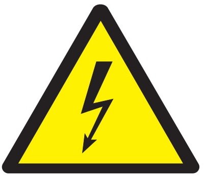Знак"Небезпека ураження електричним струмом" 130 мм (на аркуші 9 шт) SES01008 фото