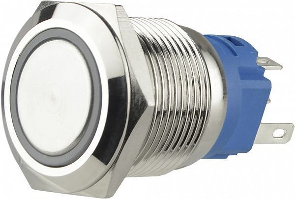 TYJ 19-271  Кнопка металева пласка з підсвічуванням, 1NO+1NC, червона  24V A0140010139 фото