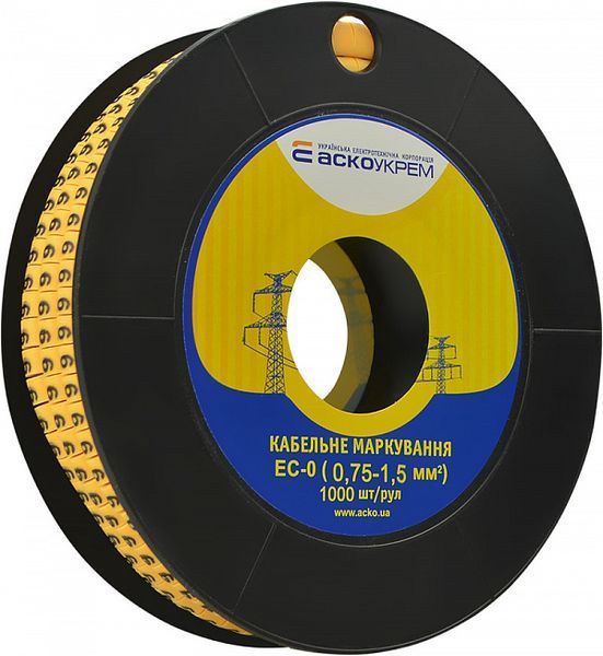 Маркировка EC-0 0,75-1,5 кв.мм2 "6" (1000 шт) A0150080036 фото