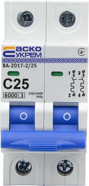 УКРЕМ ВА-2017/С 2р 25А АСКО Автоматический выключатель A0010170014 фото