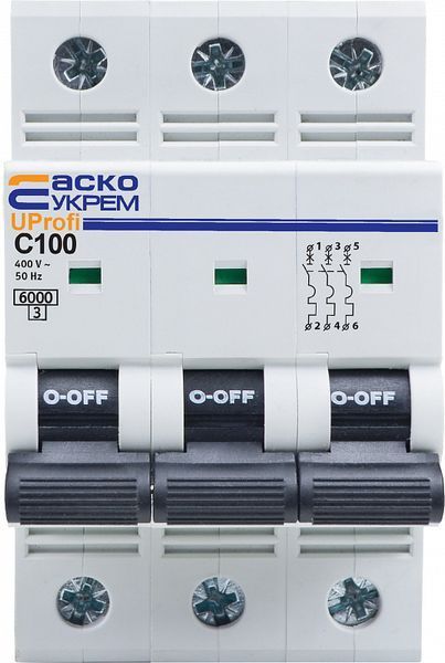 UProfi   3р  100А C 6kА Автоматичний вимикач A0010210122 фото