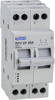 Ручний перемикач вводу (І-0-ІІ) RPV 2P 40A АСКО A0010220005 фото
