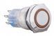 TYJ 19-272  Кнопка металева пласка з підсвічуванням, 2NO+2NC, жовта  220V A0140010115 фото 1