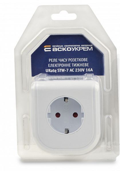 Реле часу розеткове електронне тижневе URate STW-7  AC 230V 16A A0010230009 фото