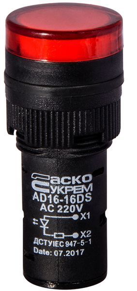 AD16-16DS червона 220V АC Сигнальна арматура A0140030050 фото
