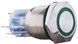 TYJ 19-271 Кнопка металлическая плоская с подсветкой, 1NO+1NC, зеленая 220V A0140010113 фото 1