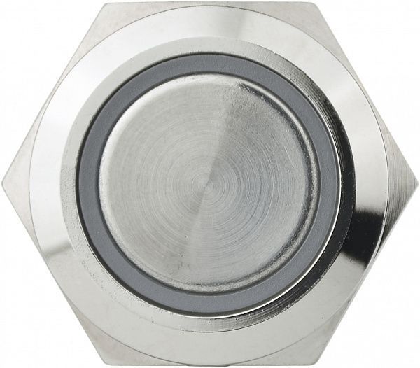 TYJ 19-271 Кнопка металлическая плоская с подсветкой, 1NO+1NC, красная 220V A0140010112 фото