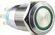 TYJ 19-272 Кнопка металева пласка з підсвічуванням, 2NO+2NC, зелена 220V A0140010116 фото 1