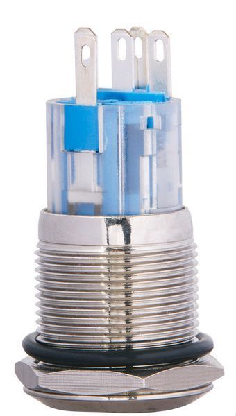 TYJ 19-271  Кнопка металева пласка з підсвічуванням, 1NO+1NC, жовта  24V A0140010137 фото