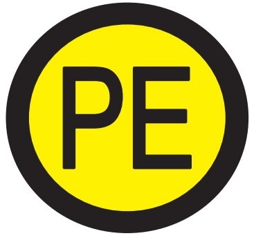 Знак "защитное заземление" PE (на листе 297 шт) SES02010 фото